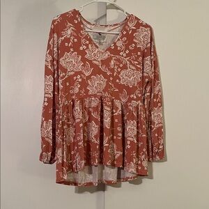 Cupio Rust Floral Blouse